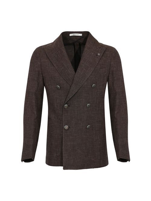 Giacca doppipetto in misto lino e cotone Moro Tagliatore | 1SMC20K 340346 EM9641348